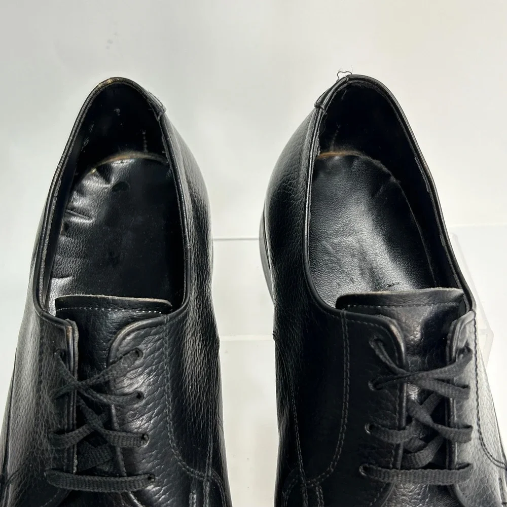 Vintage Nunn Bush Derby Leather Dress Shoes Mens‎ Black Apron Toe Size 9D